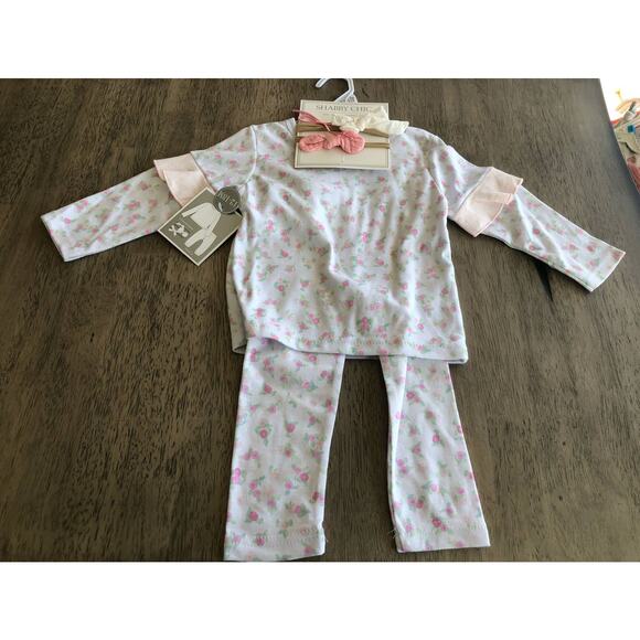 Shabby Chic Other - Shabby Chic Little Girls English Garden Outfit and Headband Set - 12/18M
